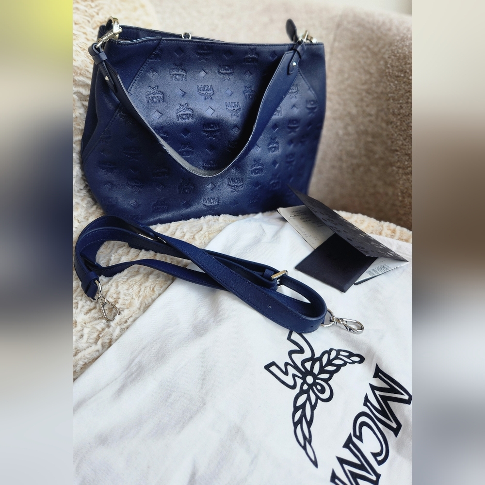 MCM Dark Blue Shoulder Bag - Picture 6 of 10